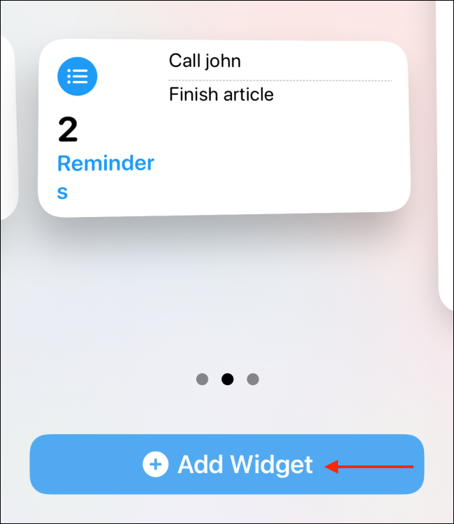 Tap "Add Widget."