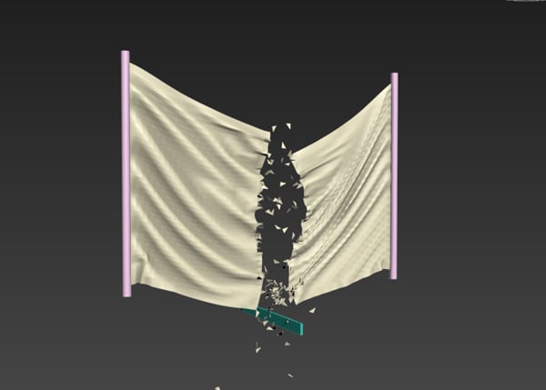 3ds Max Modeling Tutorial: Simulate two effects of cloth dragging and tearing and tearing with a sword