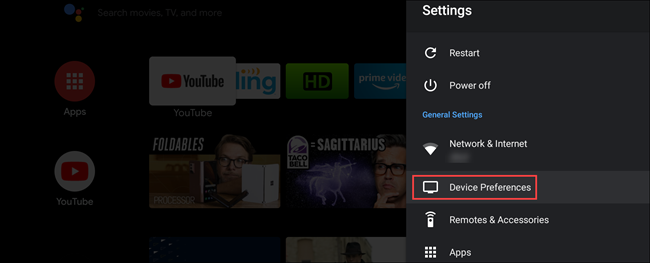 android tv device preferences