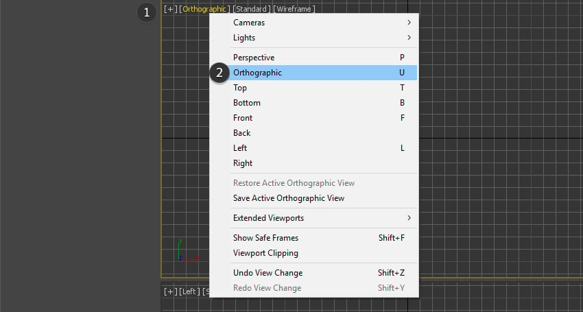 Select an orthographic view