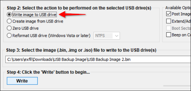 Write Image to USB Drive