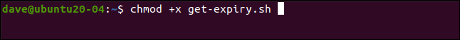 chmod +x get-expiry.sh in a terminal window.