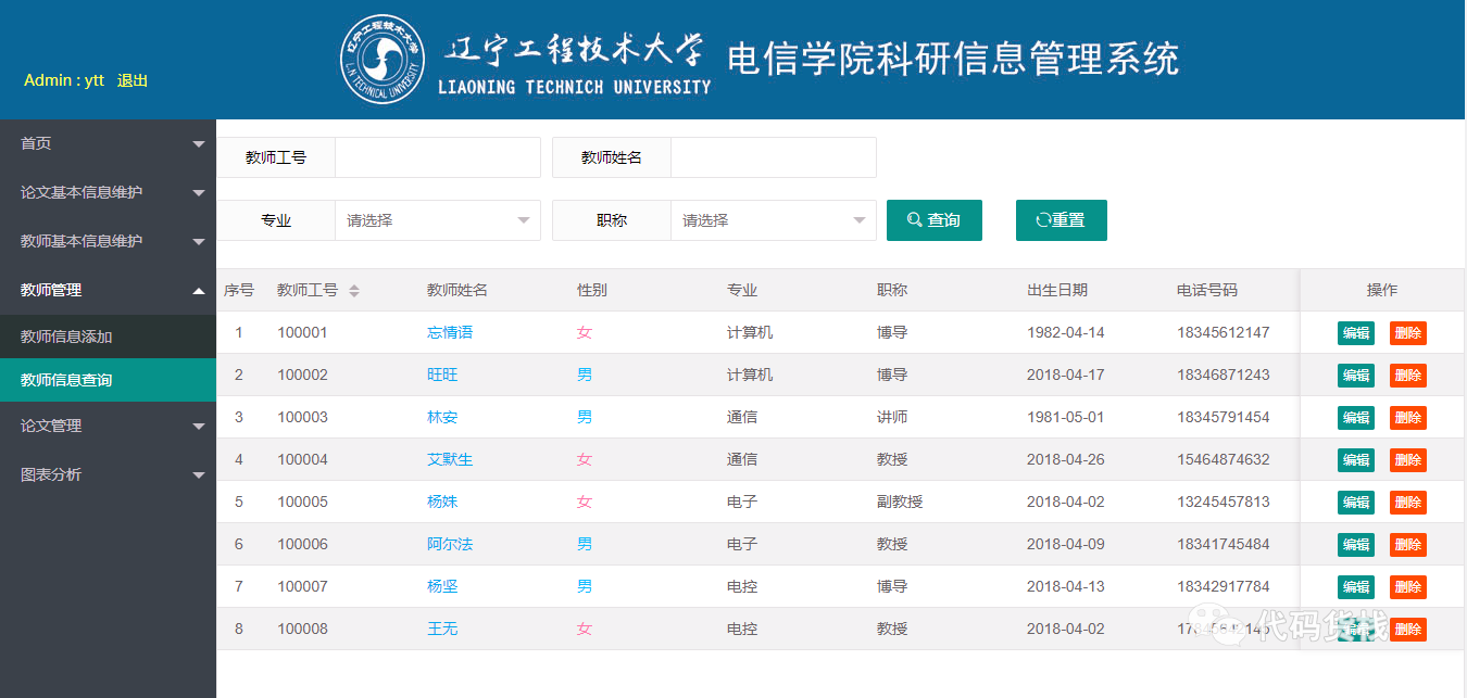 java jsp servlet mysql高校教师科研管理系统