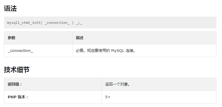 php mysql stmt_PHP的mysqli_stmt_init()函数讲解