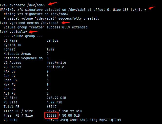 93cf8871dd03c2f1b95aa8587b97b17c - 虚拟机中CentOS-7.9的硬盘空间扩容(EXSI)