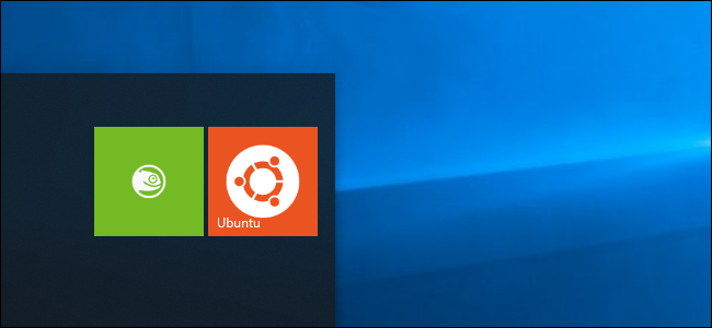 Ubuntu and openSUSE shortcuts in Windows 10's Start menu