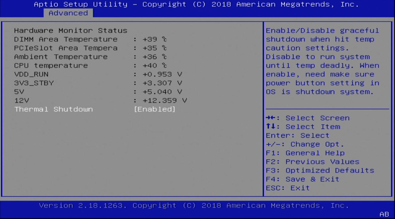 Hardware Monitor Status