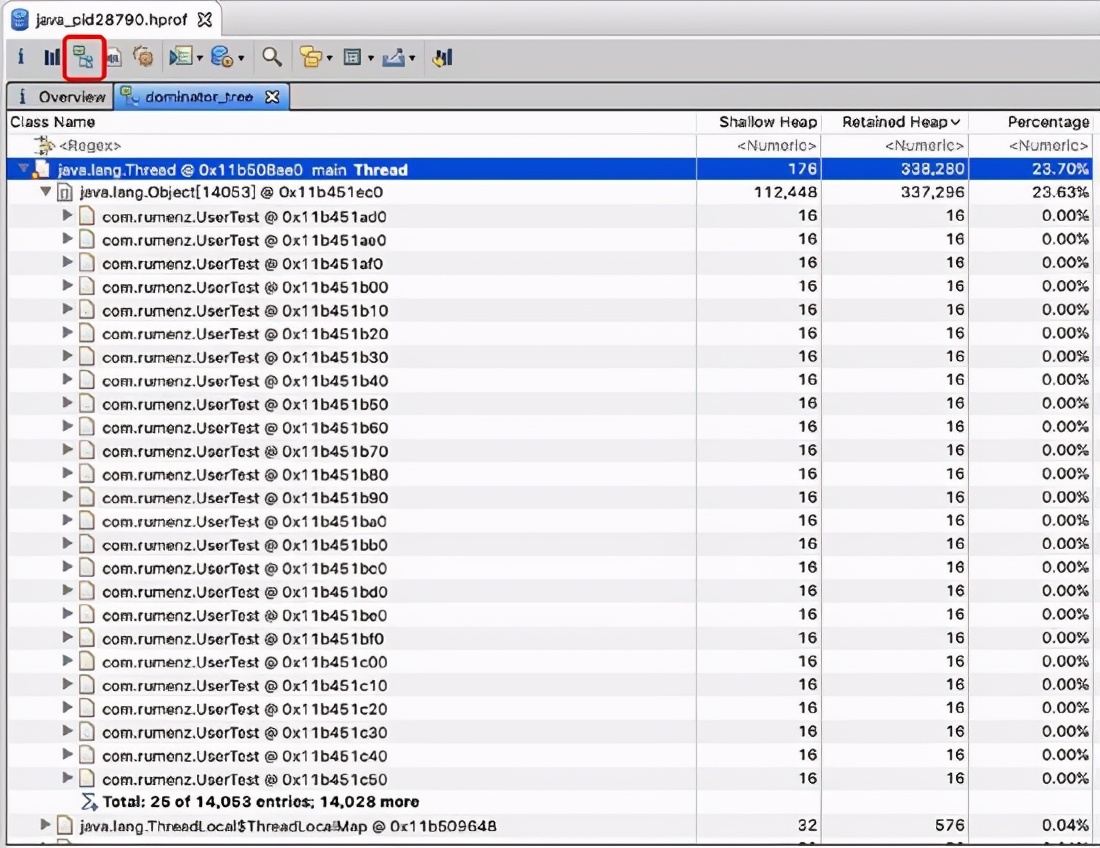 Java memory overflow OOM using Mat analysis