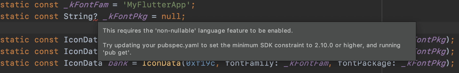 [已解决] You can enable the experiment using the ‘--enable-experiment=non-nullable‘ command line option