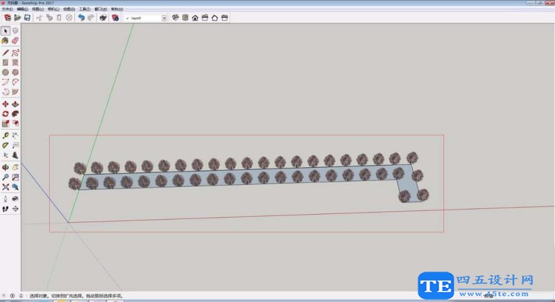 草图大师sketchup道路怎么快速种树?