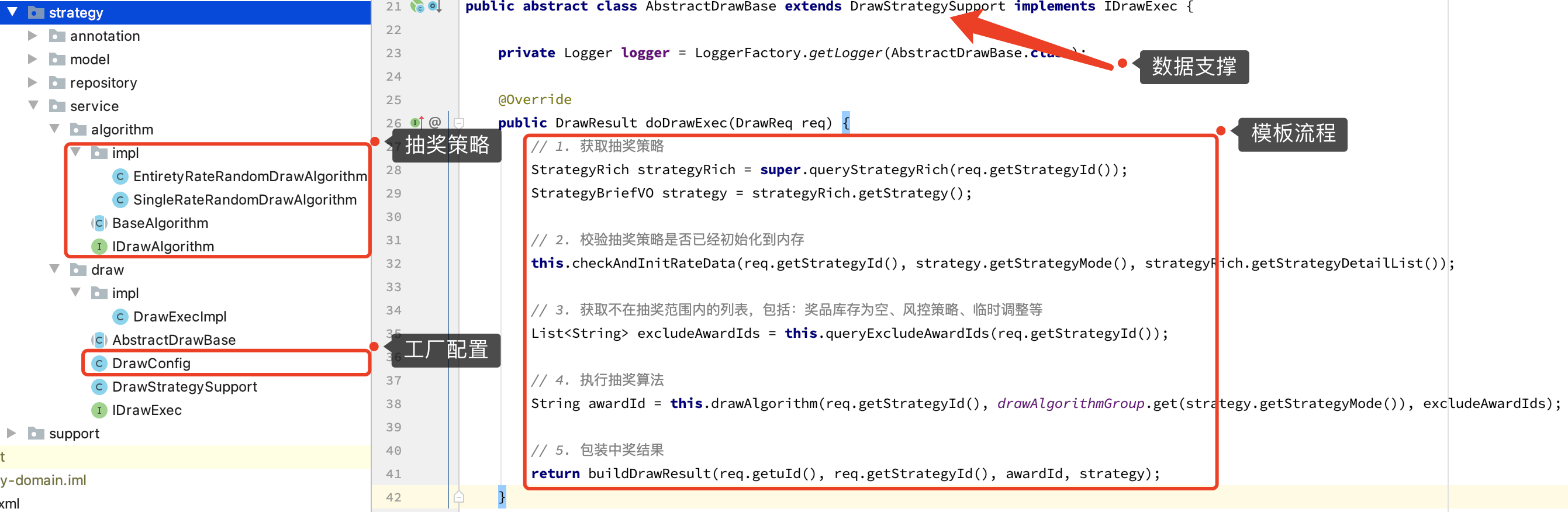 设计模式:模板 + 策略 + 工厂