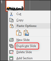 Duplicate slide