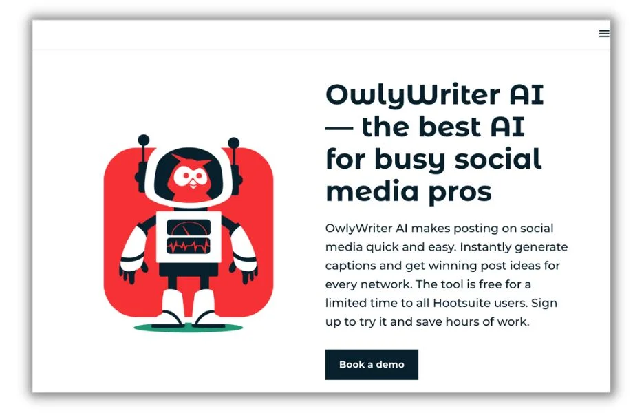 营销机构的AI工具 - OwlyWriter AI首页。