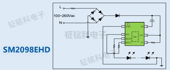 SM2098EHD：巴西双电压球泡灯应用