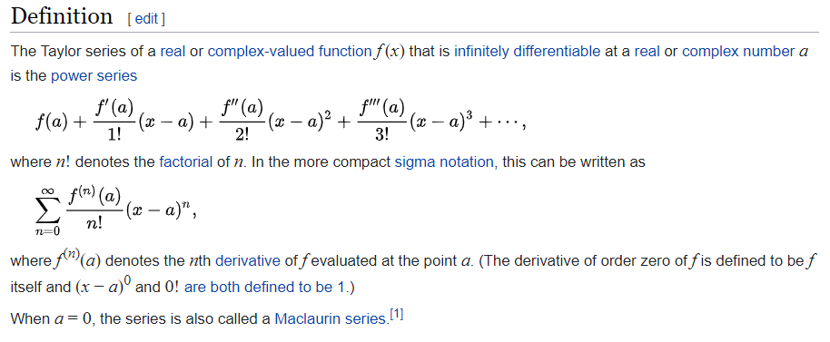math_泰勒多项式/Taylor级数常用麦克劳林级数