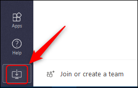 The "App download" button in Teams online.