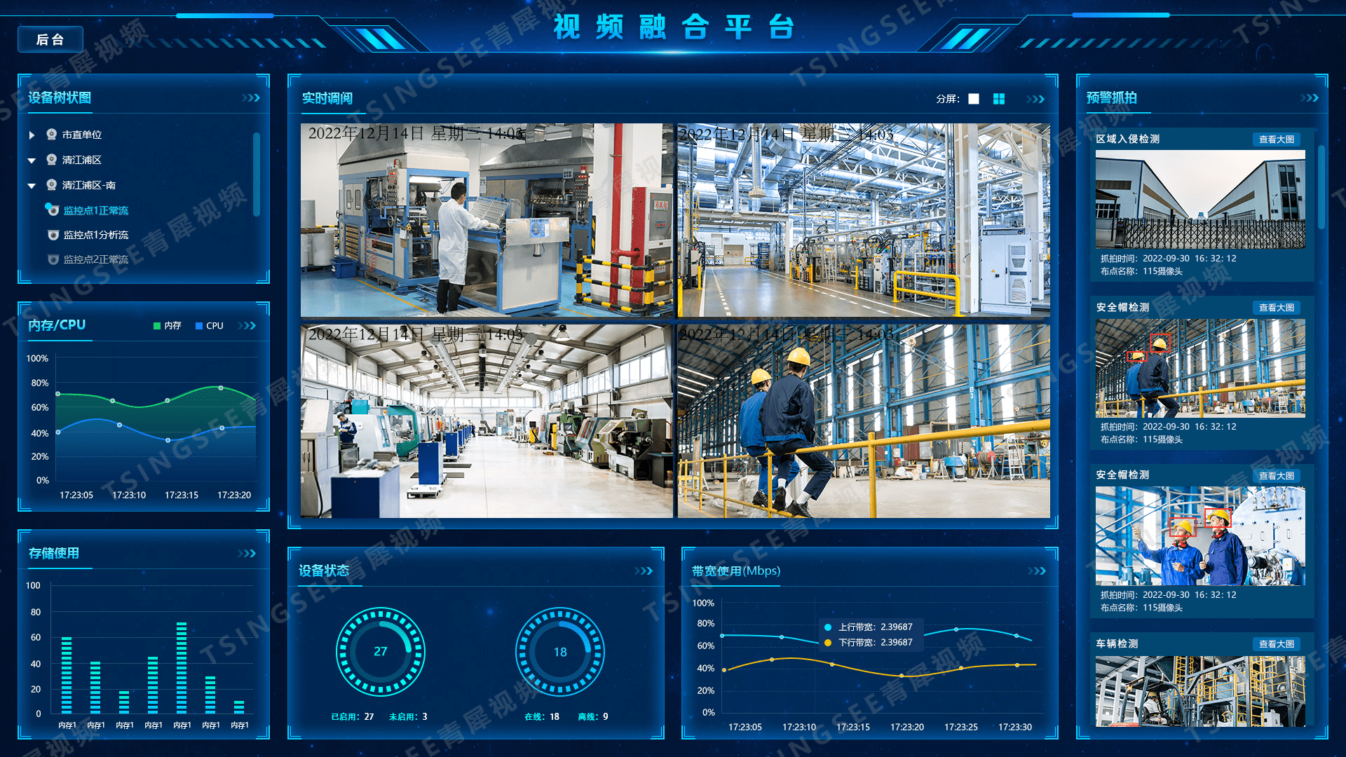 视频监控/视频集中存储/云存储平台AI智能分析网关V3——功能简介