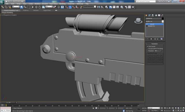 3D Studio Max モデリング チュートリアル未来的なボルトガン