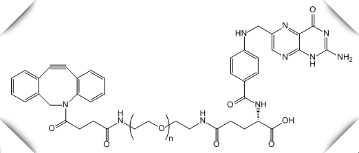 叶酸PEG衍生物​DBCO-PEG-Folate,DBCO-PEG-FA,二苯基环辛炔-聚乙二醇-叶酸