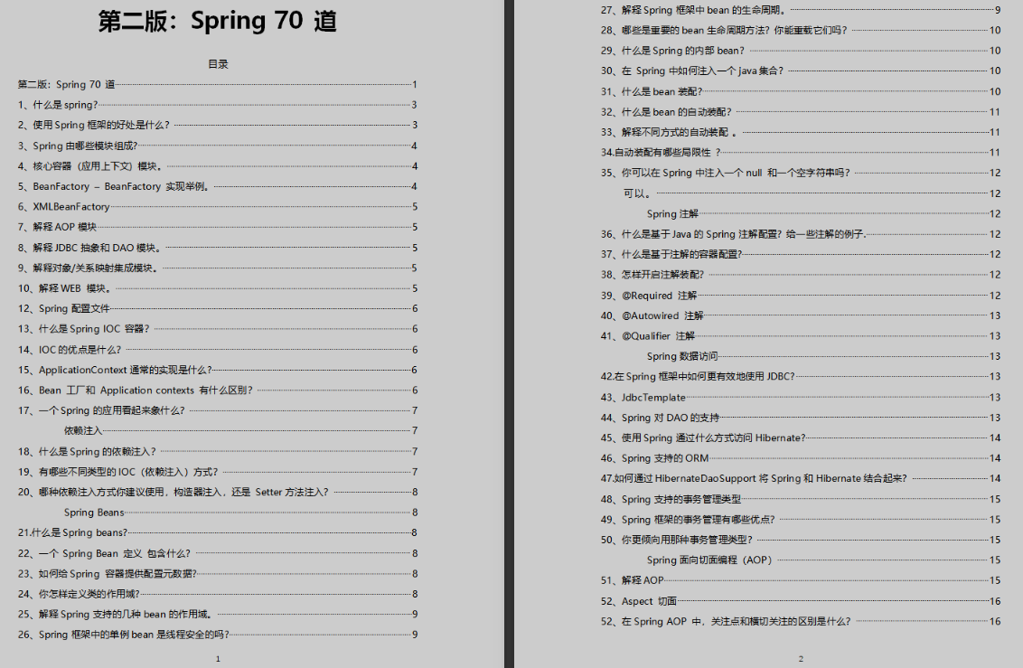 2020年5月全新版互联网大厂面试题，分类65份PDF，累计2340页