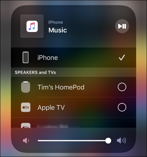 AirPlay Devices in Control Center.