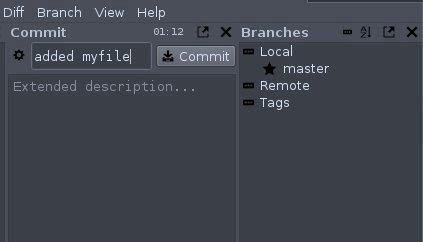 Committing a file in Git-cola