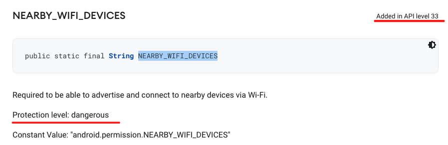 NEARBY_WIFI_DEVICESȨ