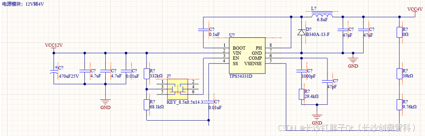 硬件开发笔记（二十九）：TPS54331电源设计（二）：12V转3.3V和12V转4V原理图设计_电源设计_04