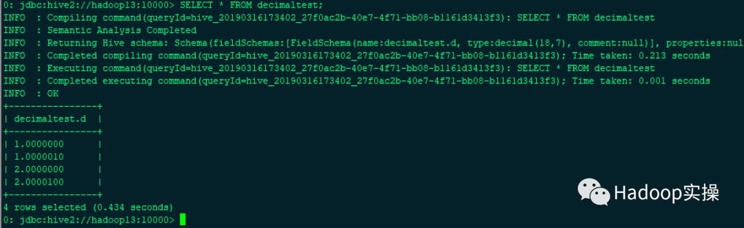 db2增加decimal类型字段小数位_05725.16.1Hive中decimal类型字段.0结尾数据显示异常问题处理...