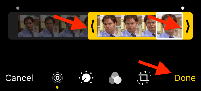 Trim the Live Photo and then tap on Done