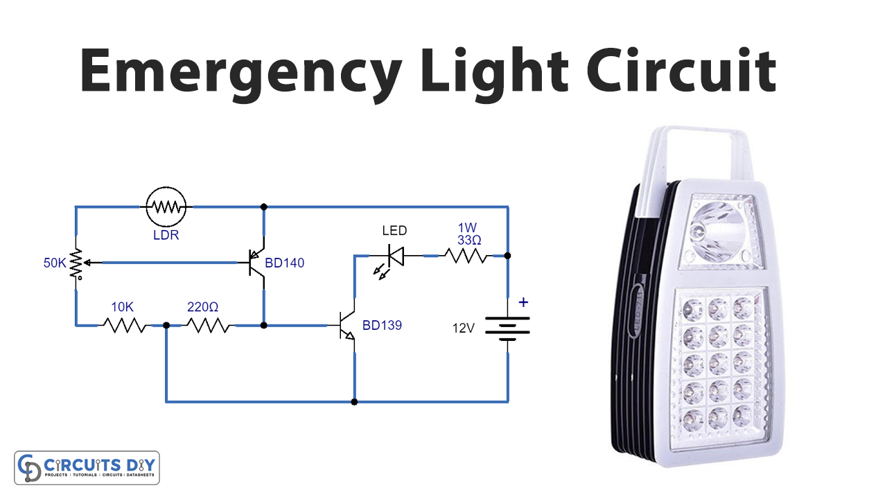 LED-应急灯-电路-使用-LDR-（光相关电阻器）