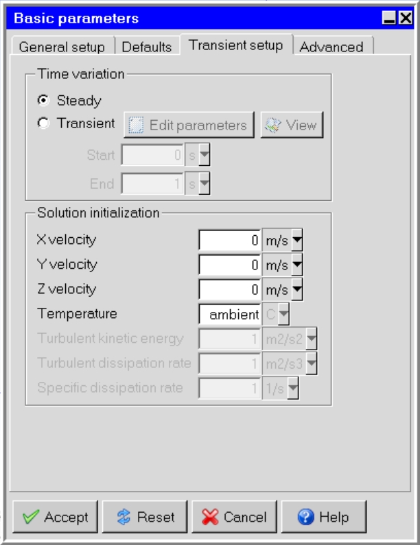 transient setup