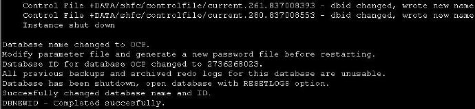 Oracle数据库如何修改db_name和dbid