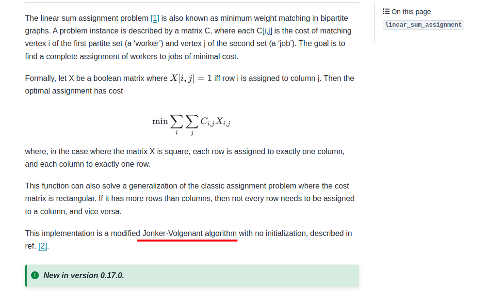 【分配】linear_sum_assignment函数