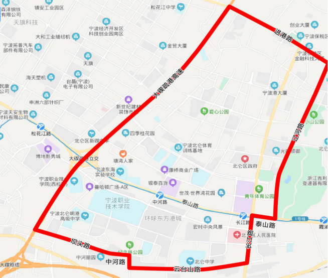 北仑货车禁行地图图片