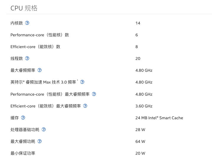 14颗核心、24MB大缓存、基础功耗不到 30w