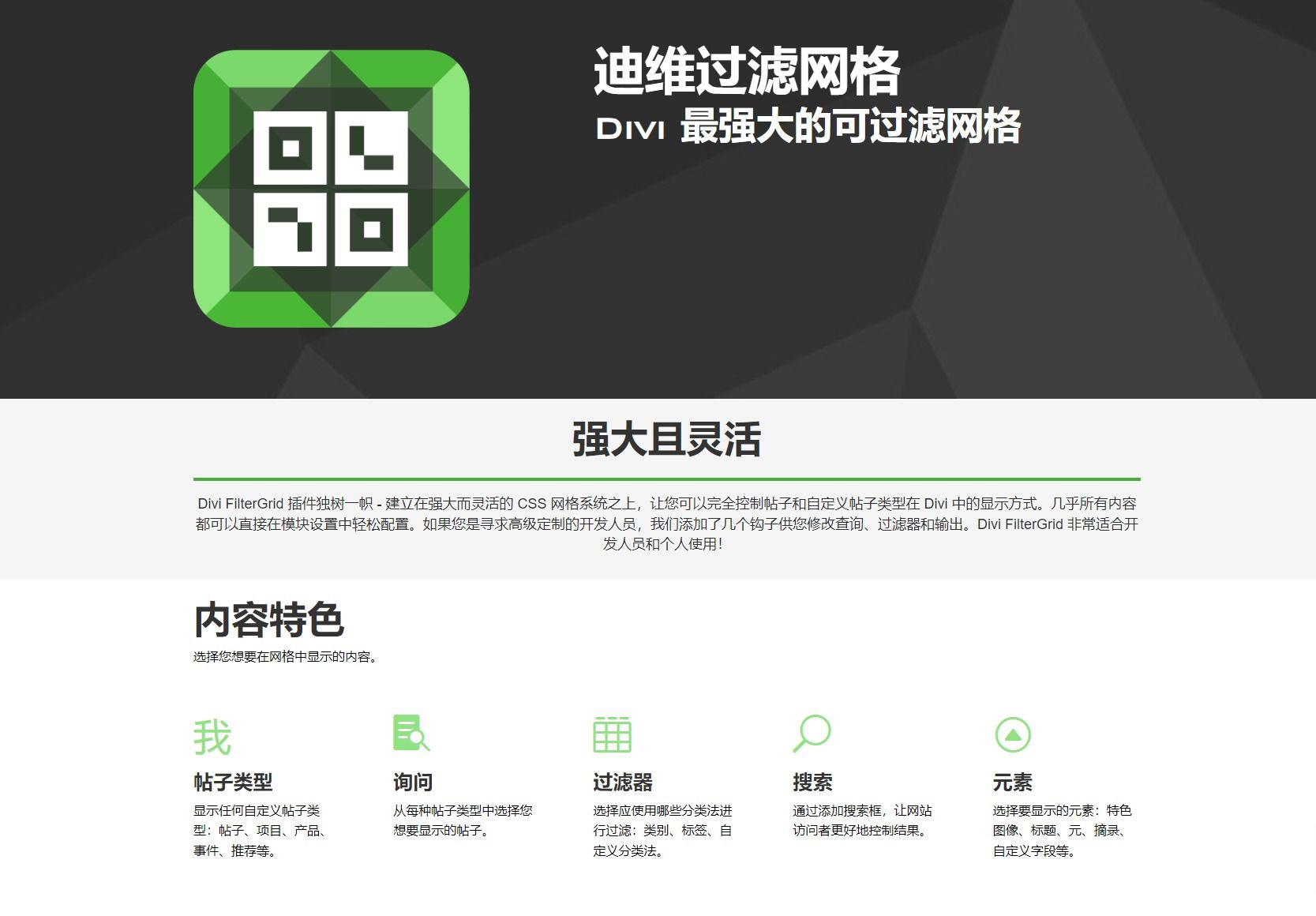 Divi Filter Grid网站内容过滤器网格