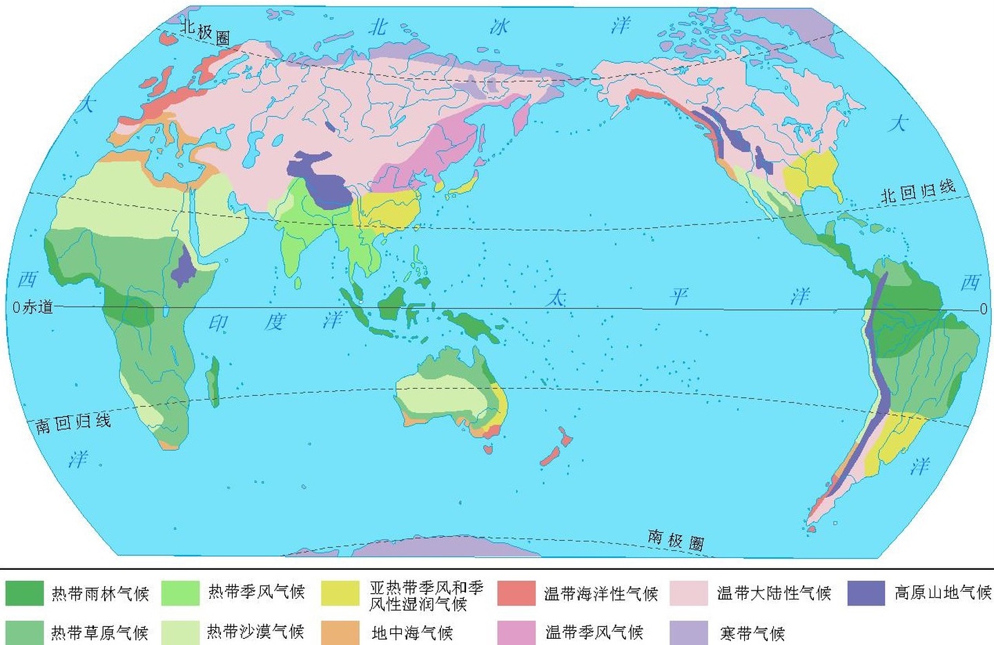 各纬度气候分布图_在全球气候类型里,哪种气候是亚洲,非洲和南极洲都