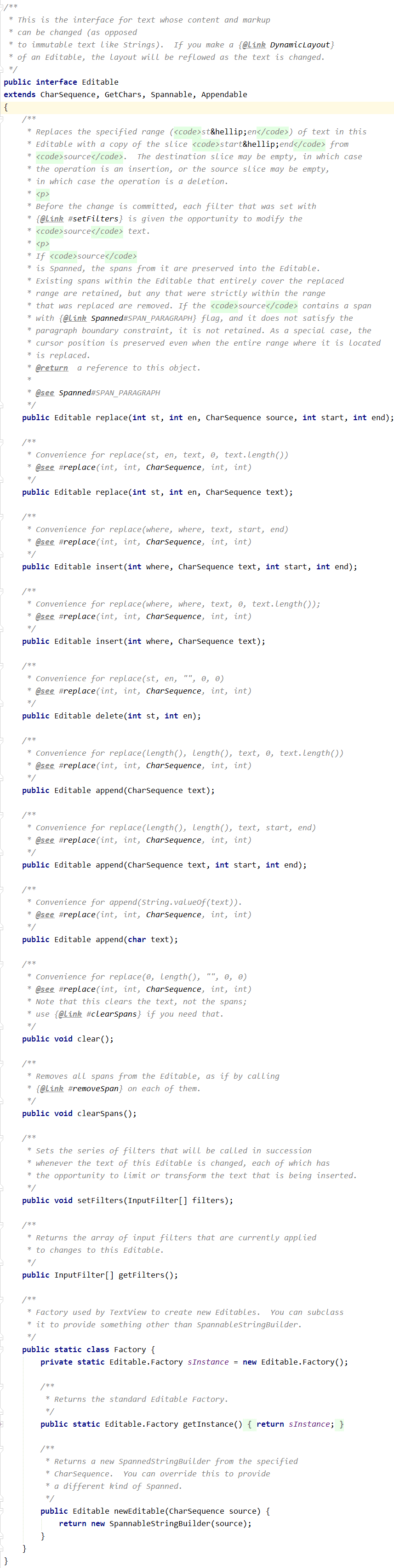 android editable接口,Spannable与Editable区别