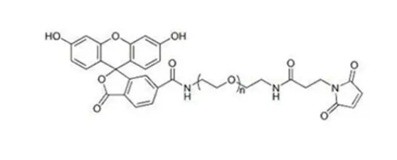 MAL-PEG-FITC荧光素-聚乙二醇-马来酰亚胺的结构式