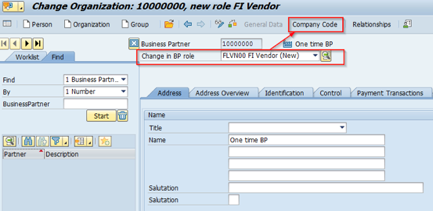 New Role FI Vendor in SAP