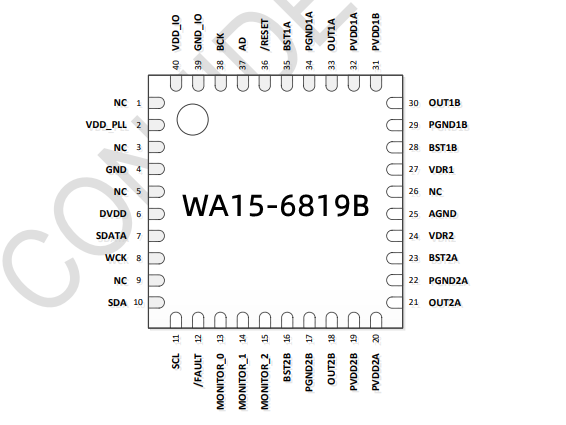 韩国WA15-6819B高性能DSP数字功放芯片