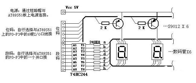 74hc244驱动数码管显示电路及程序