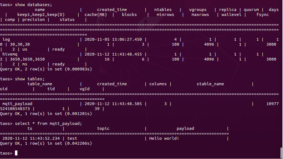 HiveMQ TDengine extension 使用指南