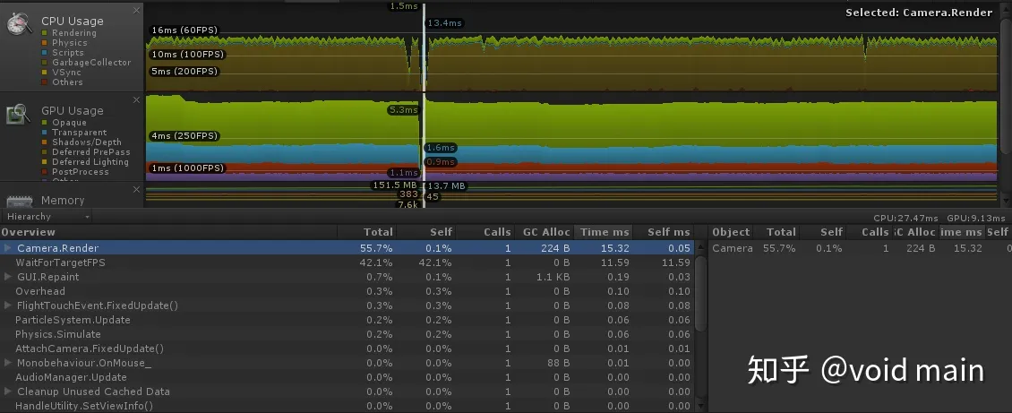 Unity Profiler 详细解析(一)