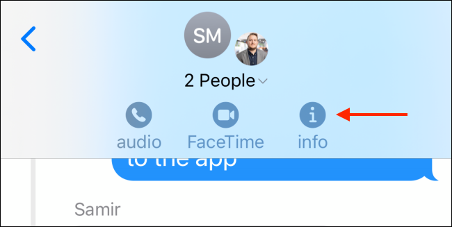 Tap the Info icon.