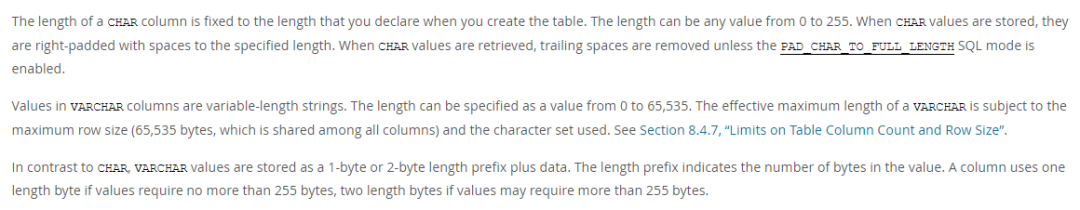 varchar类型字段为什么经常定义成255