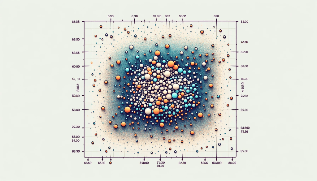 DALL·E 2023-11-22 14.26.49 - Illustration of a DBSCAN clustering algorithm visualization in a 6x5 format with a uniform background. This wide image should display a scatter plot w