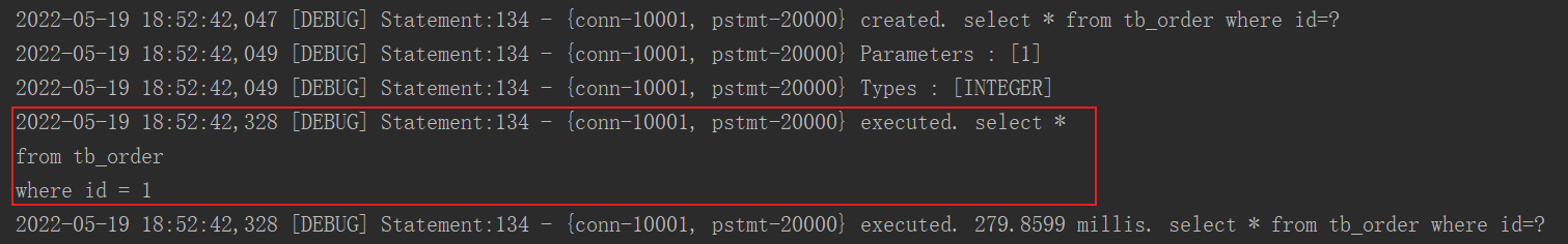 Druid LogFilter输出可执行的SQL