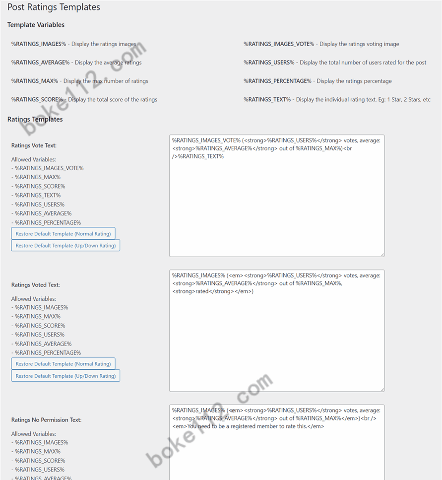 WordPress文章/页面评分（打分）功能的插件WP-PostRatings - 第3张 - boke112联盟(boke112.com)